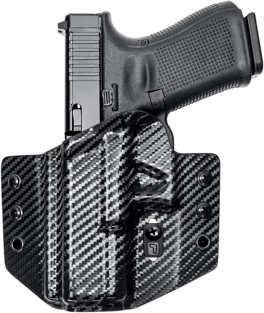 Tulster OWB Contour Kydex Holster in Left Hand fits: Glock 19 / MOS / 19X / 23/25 / 32/44 / 45 | Optic Compatible Outside The Waistband Concealed Carry