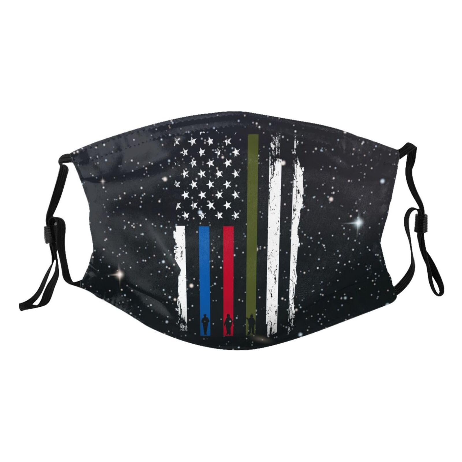 Police Military And Fire Thin Line American Flag Adult Dust Mask Adjustable Dust Face with 2 Filter30
