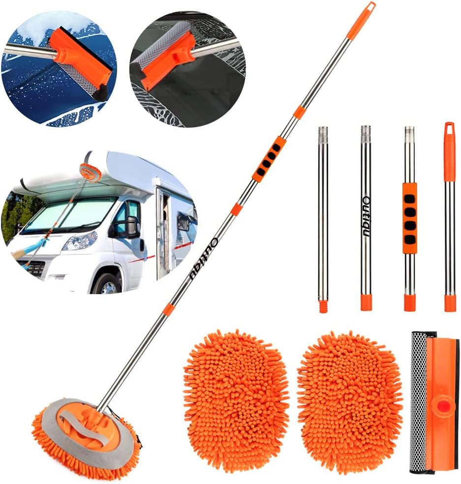 OZNEWLIFE Car Wash Brush Kit With Super Long Handle,Car Wash Brush Mop