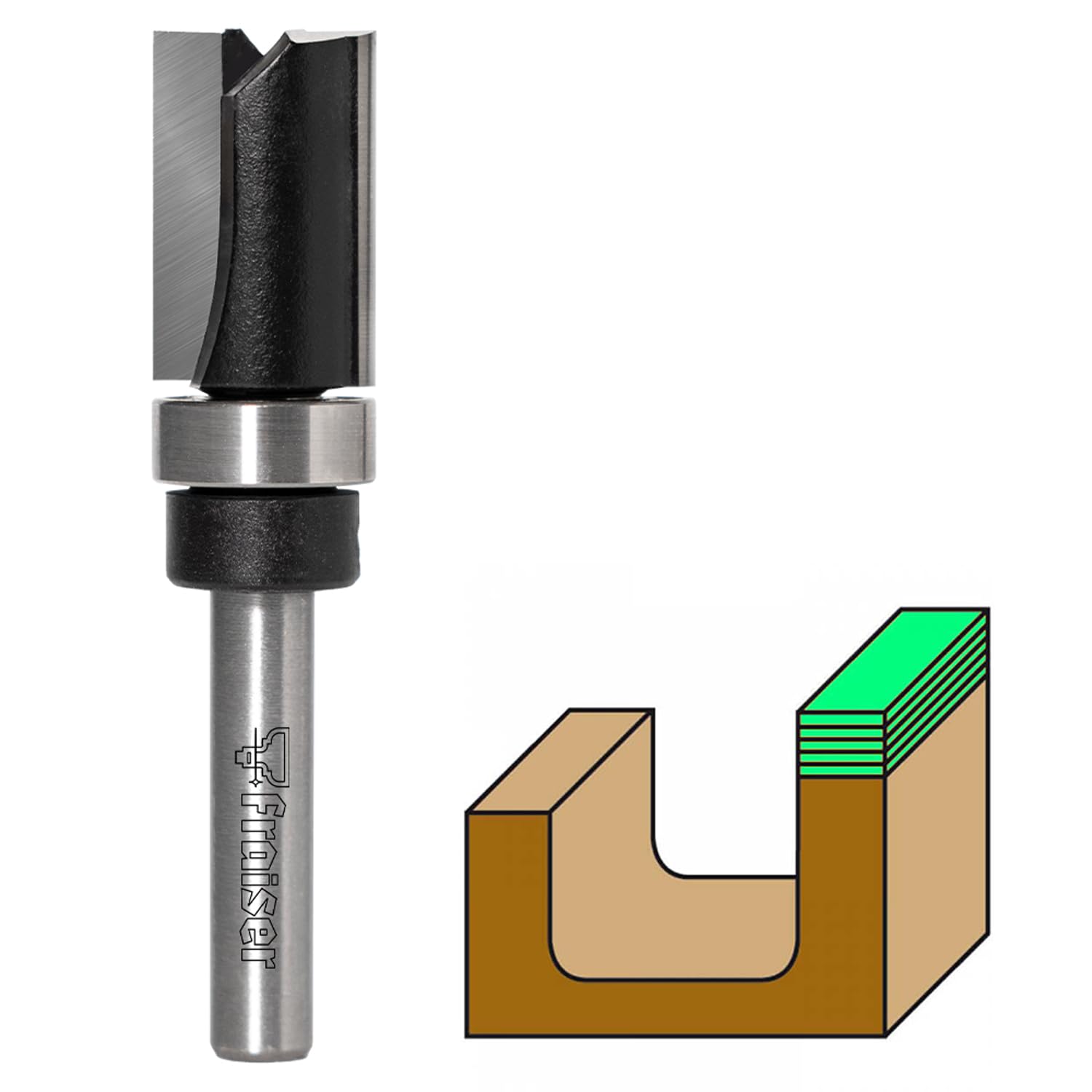 Fraiser Fresa copiadora – fresa para madera con rodamiento, diámetro 12,7 mm, vástago 6 mm – compatible con fresadora para madera y tupia fresadora