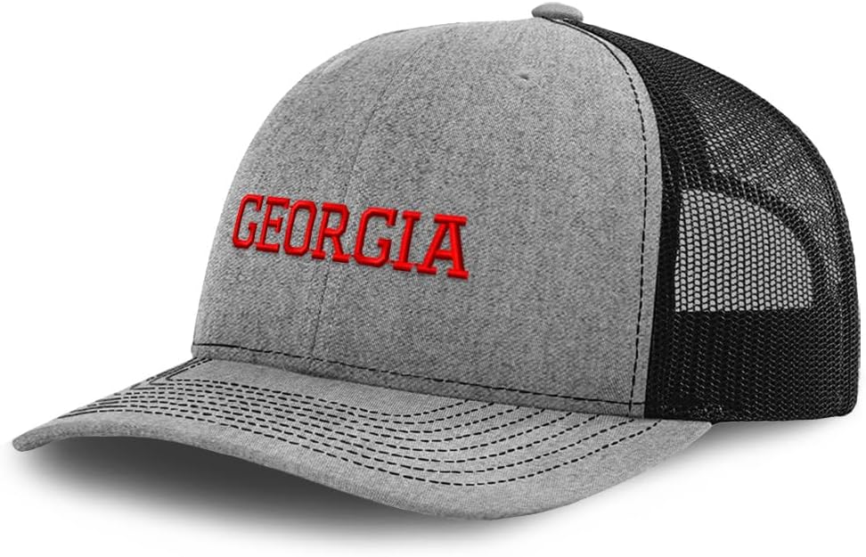 Richardson Mesh Cap Hat Embroidered Georgia State America USA D Trucker Hats for Men & Women