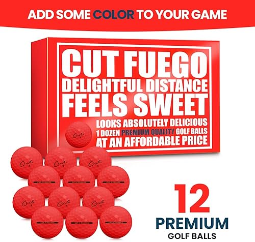 Cut Golf  Pelotas de golf de distancia máxima de tacto suave  Una docena de bolas de giro reducido  Precisión mejorada, control lateral verde,