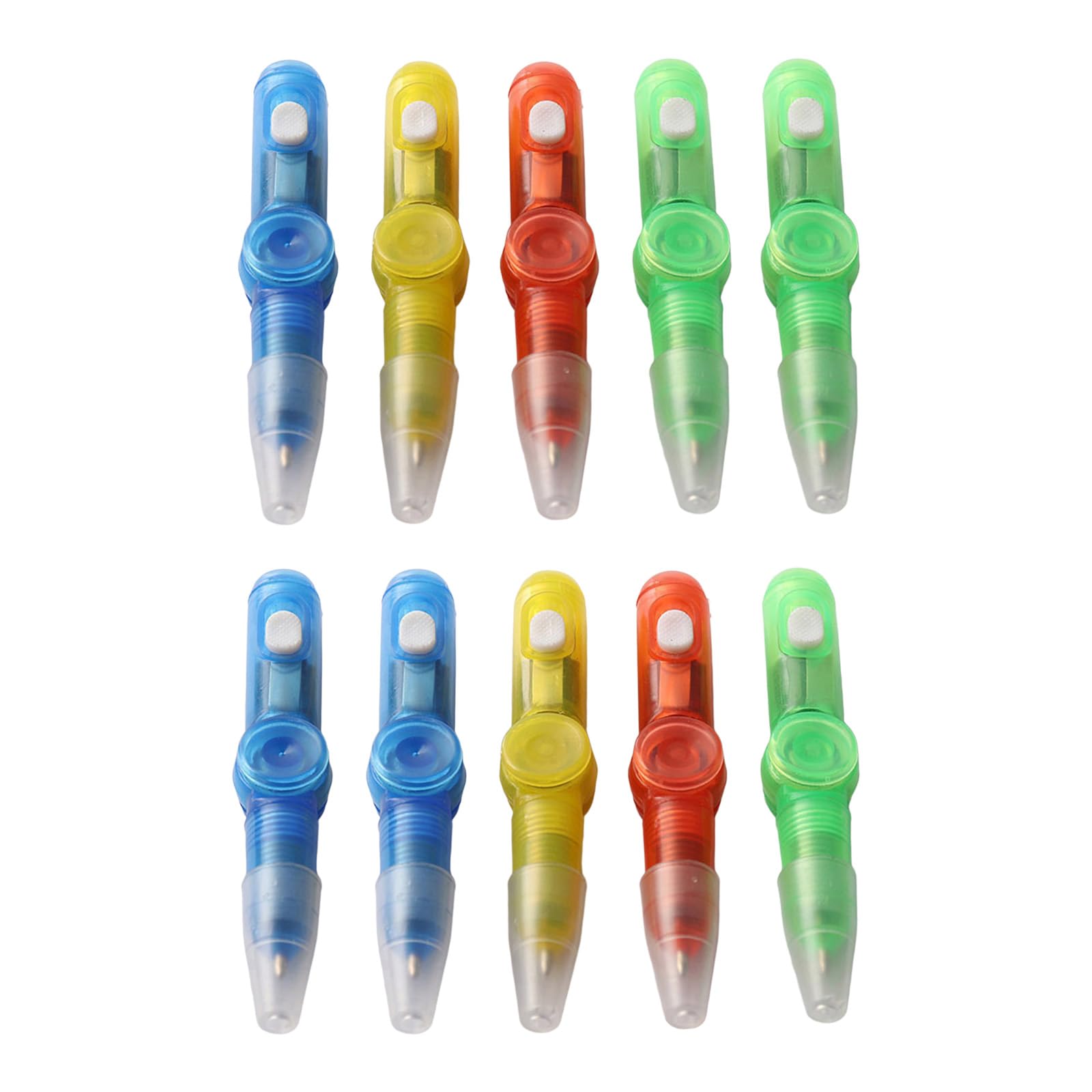10Pcs Fidgets Rotating Pen Multicolor LED Light Ballpoint Features Rotating Design for Writing & Stress Reduction LED Light Up