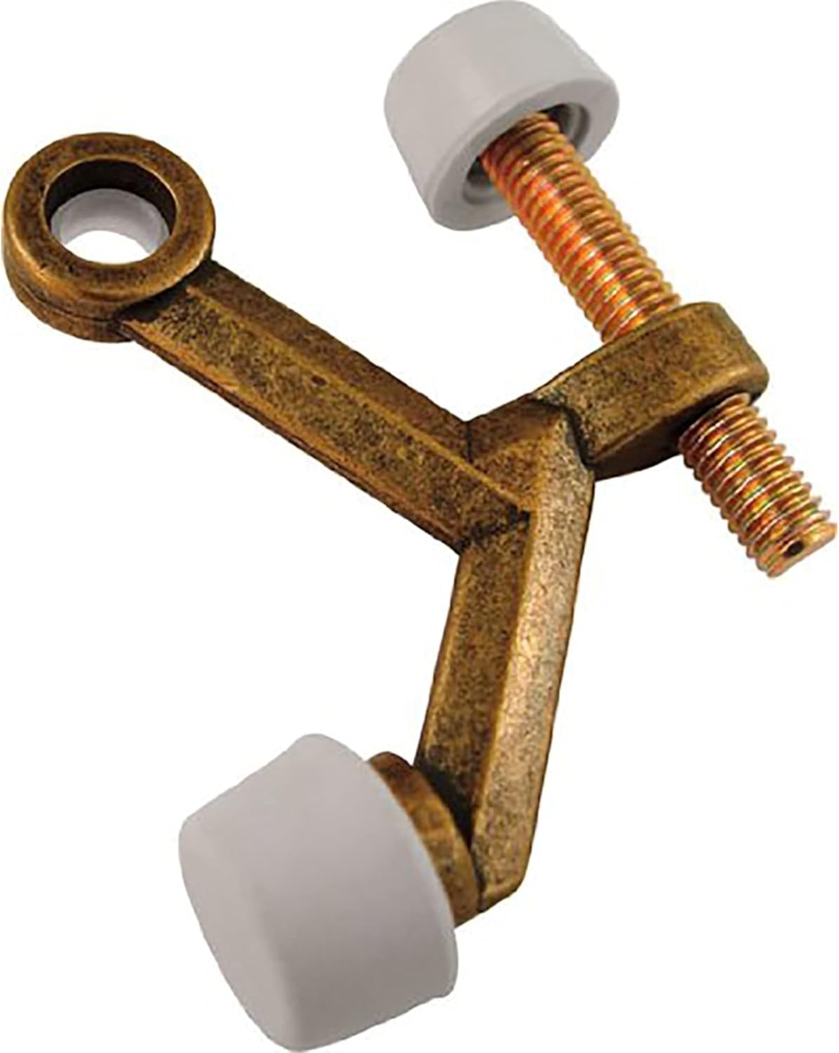 Door Stops Collection Spring Door Stop 3-1/4 Inch Antique Brass Finish (2 Pack)
