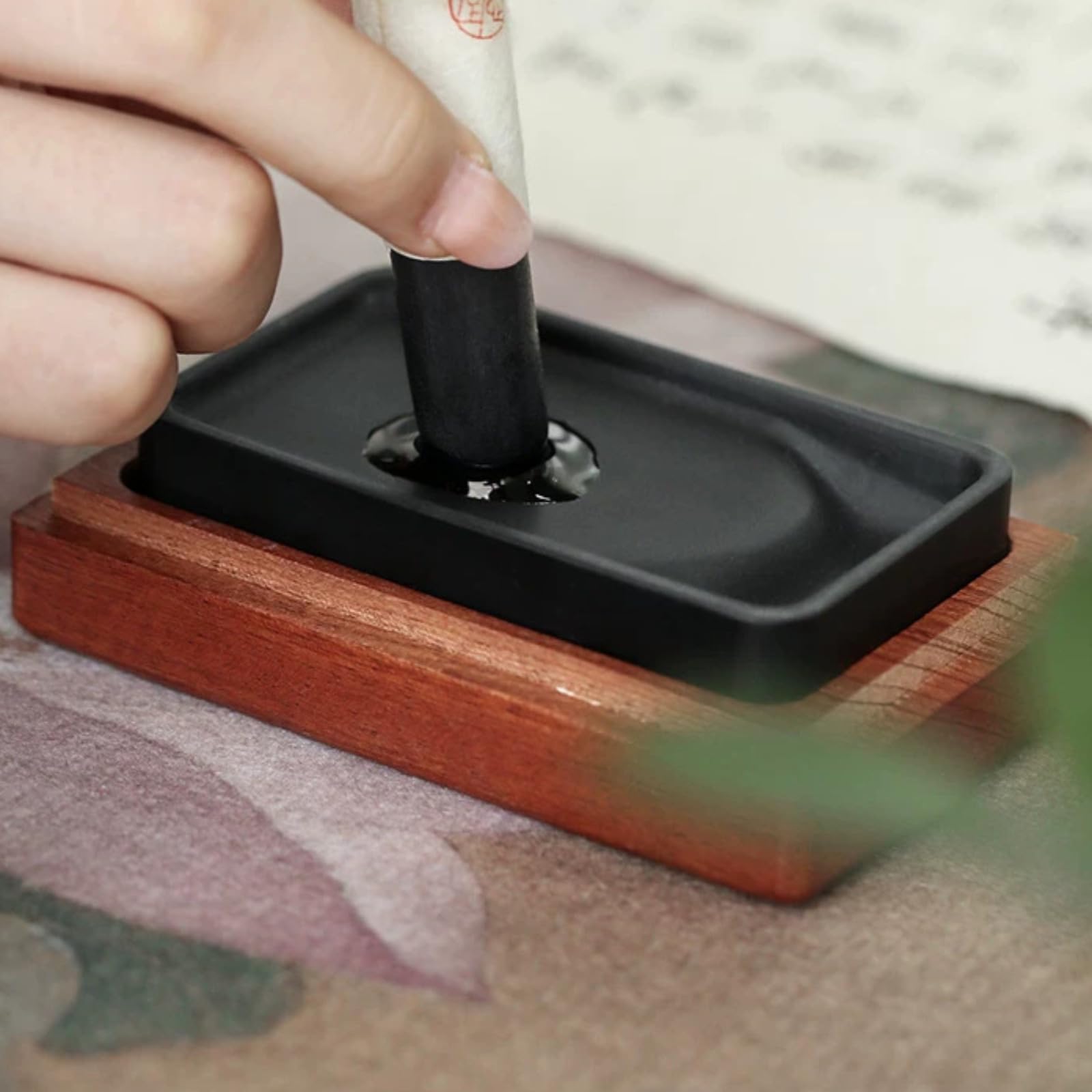 Avec coffret cadeau Inkstone Calligraphie, 8,7 cm, fournitures pour débutants