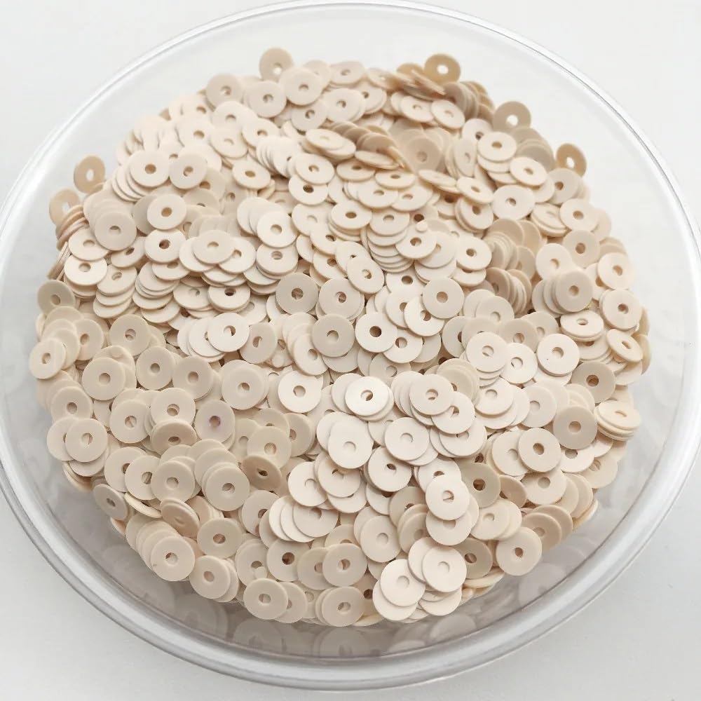 Cekiny do przyszywania, Cekiny beżowe 4 mm do rękodzieła i szycia(150g)