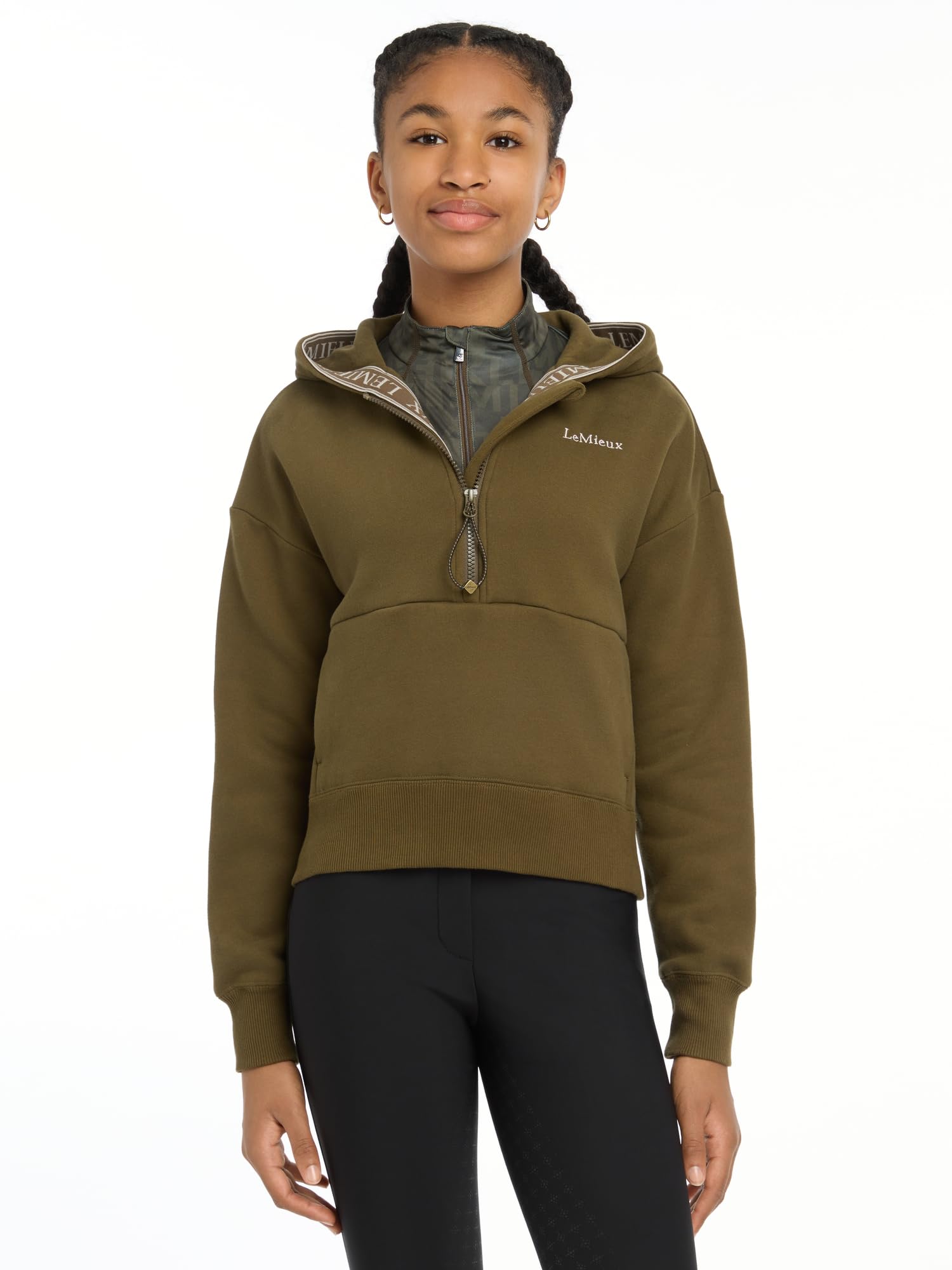 Lemieux Vert Kids' Half Zip Sweatshirt Rider Hettie