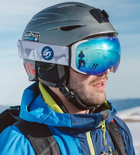 HYSTERESIS Magnet Freeride | Gafas de esquí y snowboard con lentes esféricas Magnéticas intercambiables con 2 lentes incluidas | Marco Negro | Lente Verde | Cinta color Gris | 100% Anti-Vaho UV400. - imagen 7