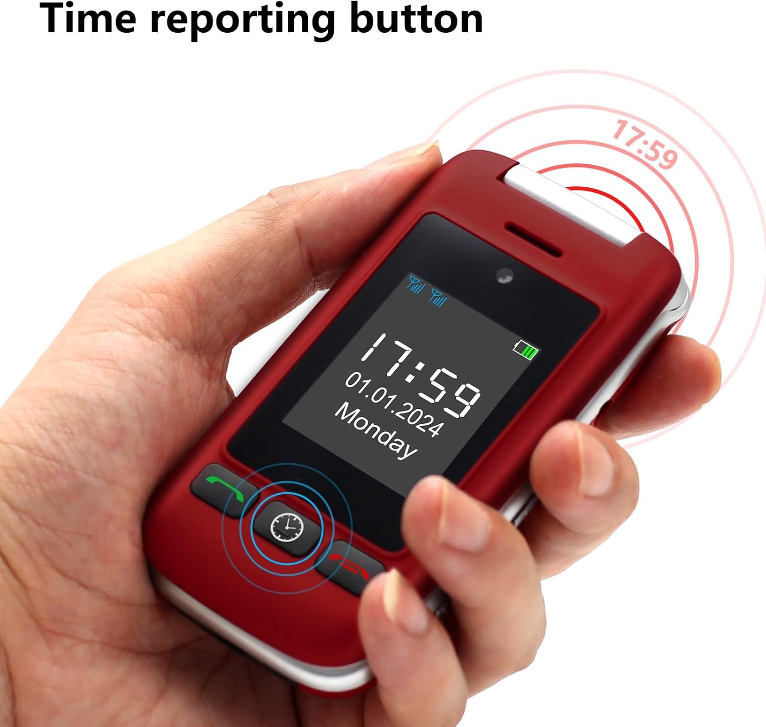 artfone Telefono cellulare G6 rosso per anziani, senza contratto
