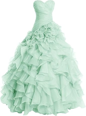 Fanciest Womens Ruffles Organza Ball Gowns Prom Dresses for Quinceanera Burgundy