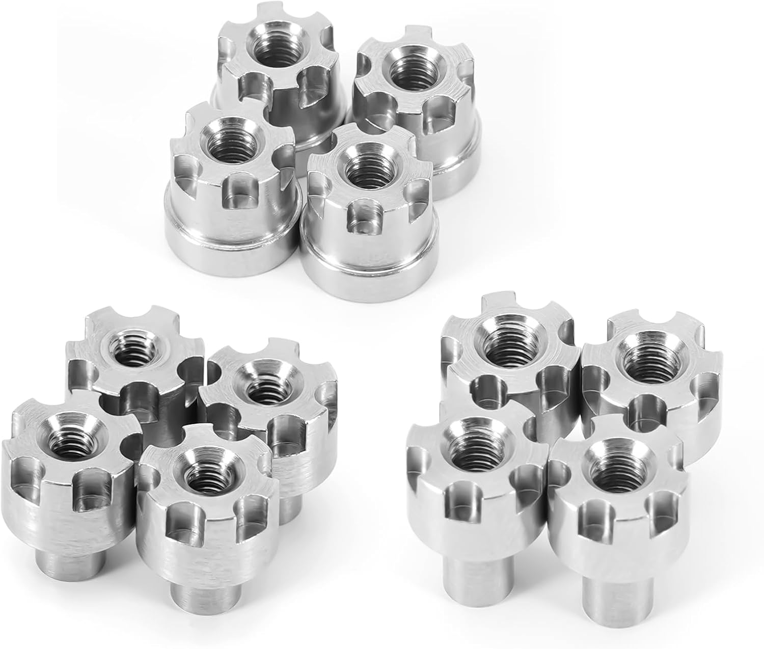 INJORA M2 Wheel Nuts 6/7/8.5mm Stainless Steel Nuts for 1/24 RC Crawler Axial SCX24 AX24 Upgrade, 12PCS