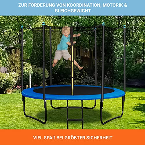 KLAR FIT Rocket Trampolin - Gartentrampolin mit Sicherheitsnetz, Durchmesser Trampolin Outdoor, Abdeckbaubebis max. 150… – Bild 3