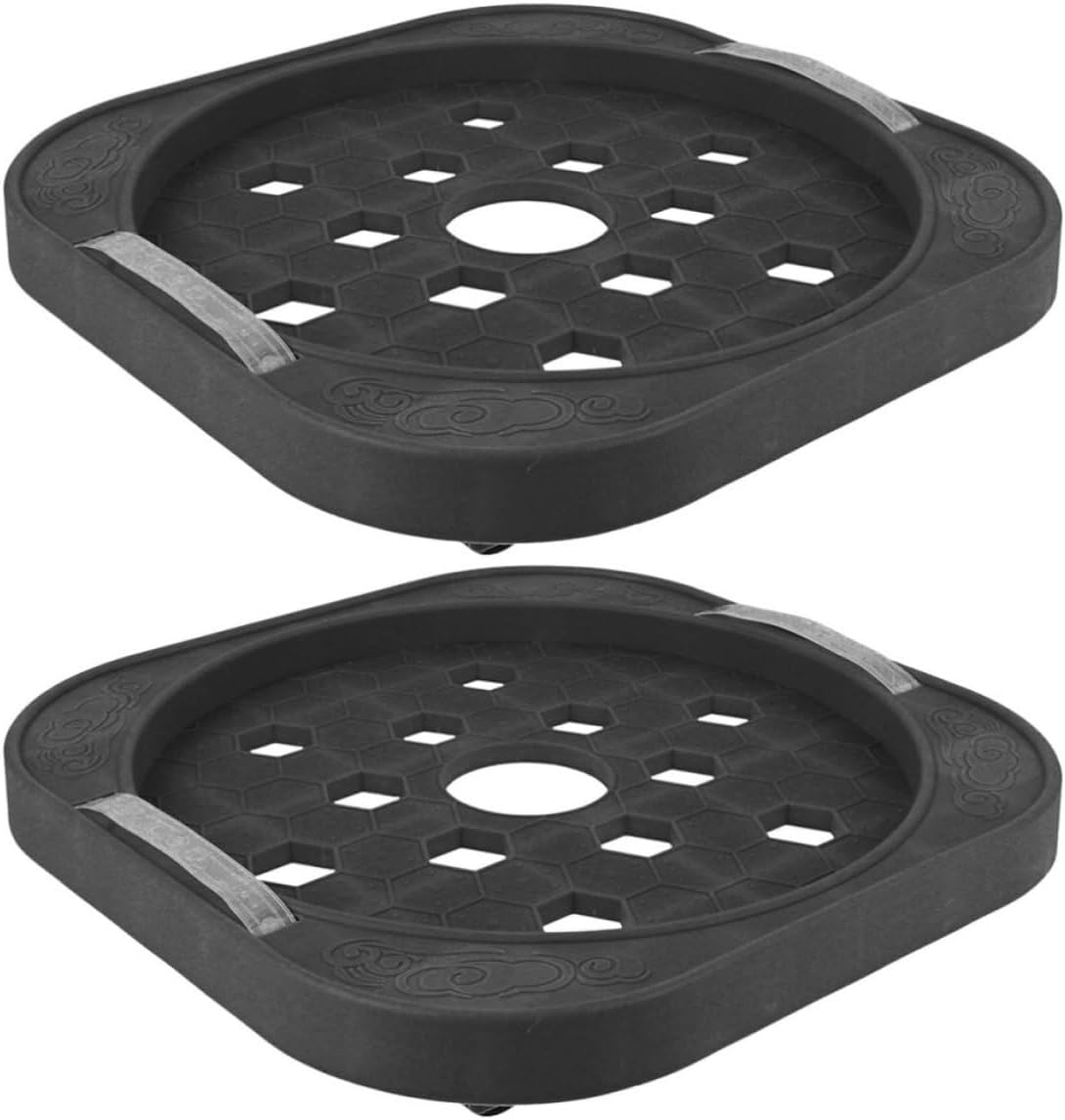 2pcs round Gas Tank Tray with Wheels, Plastic Base Plate