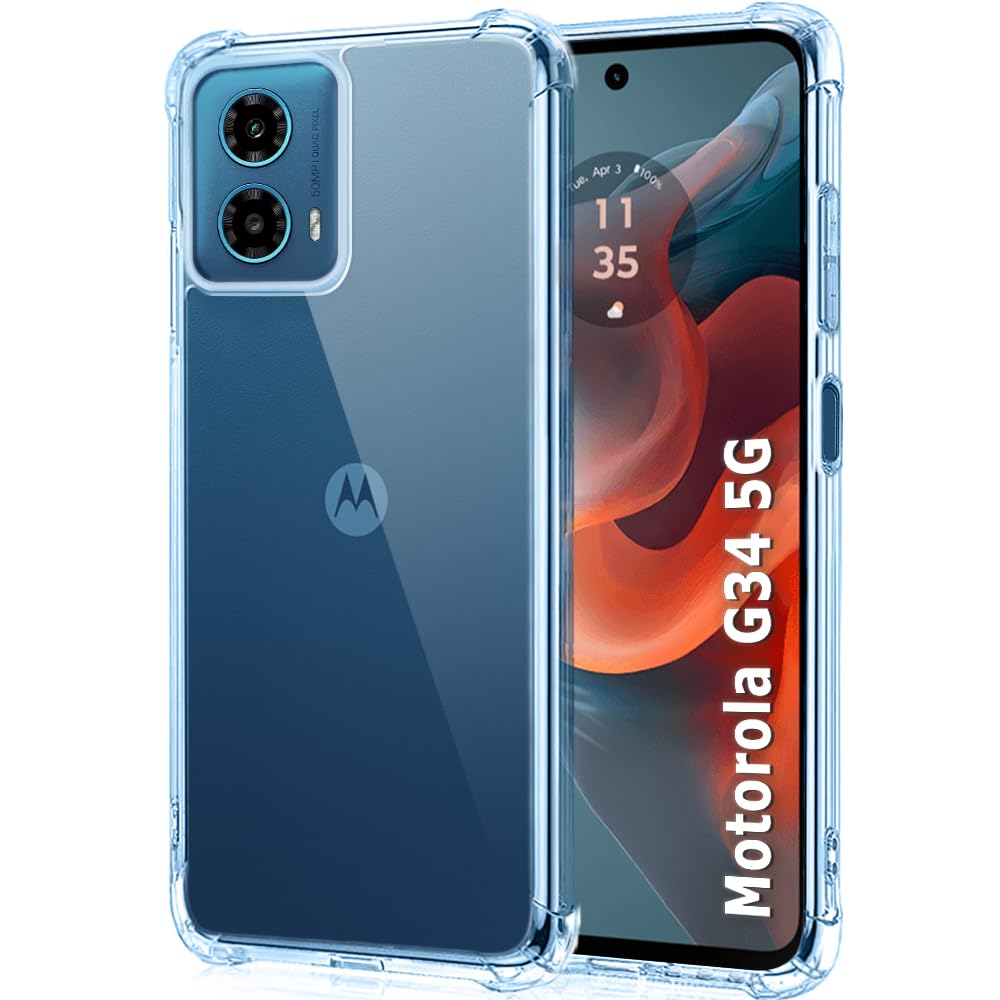 TheGiftKart Transparent Crystal Clear Back Cover Case For Motorola Moto G34 / G45 5G | Shockproof Soft TPU Case | Cushioned Edges for Ultimate Protection Back Cover For Moto G34/G45 (TPU, Transparent) (B0CRRB2R1G) Amazon Price History, Amazon Price Tracker