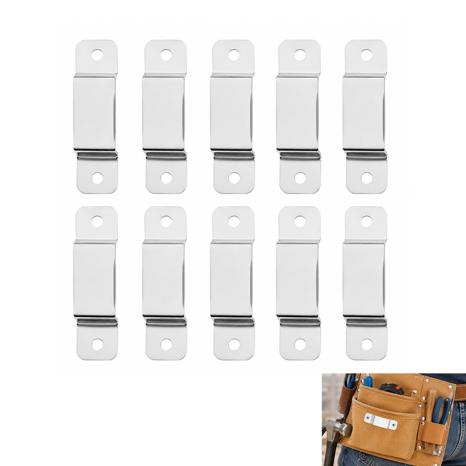 DCYQAIN 10Pcs Metal Tape Measure Holder Clips Iron Belt Clip Tool Hanger Universal for Workers Tool Belt DIY Construction Site Use