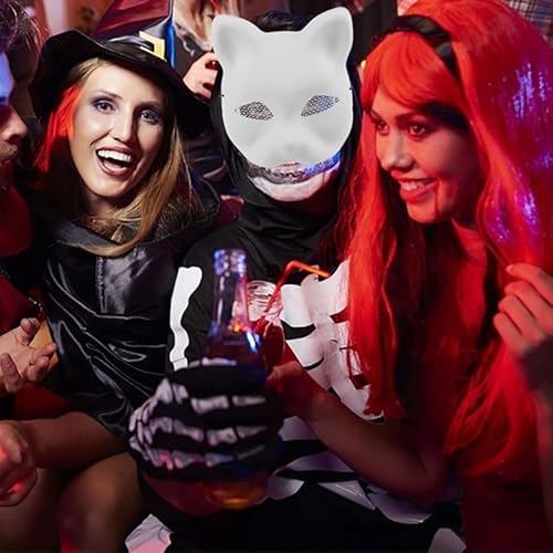 Alipis 1 Satz Plastik Katzenmaske Wasserdicht Weiß Halbe Gesichtsmaske Katzenmasken Zum Dekorieren Pvc Tiermaske 4 Stück