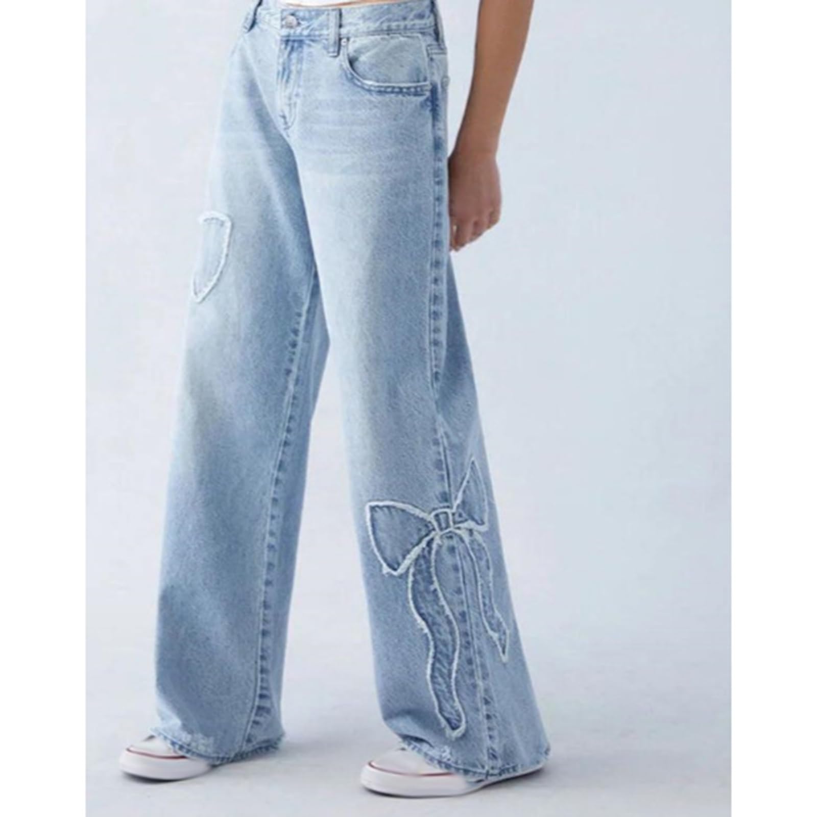 Damskie Spodnie Jeansowe Typu Stretch Fit z Prostymi Luźnymi Nogawkami Spodnie Jeansowe Baggy Stretch z Wysokim Stanem I Szerokimi Nogawkami Spodnie Jeansowe Mom Jeans z Prostymi