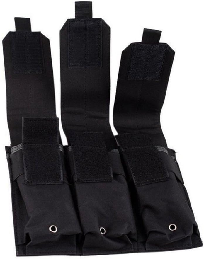 GVN Tactical Triple Mag Pouch, PALS MOLLE AR M4 5.56/.223 Triple Magazine Pouch Mag Holder Tactical Black : Sports & Outdoors