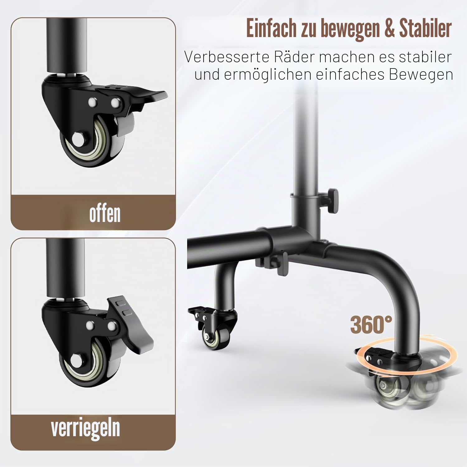 EMART Foto Hintergrund Ständer mit Rädern, 3x2,2m Verstellbarer Fotohintergrund Ständer, Foto Hintergrundsystem für Fotostudio Porträt Produktfotografie Studiofotografie