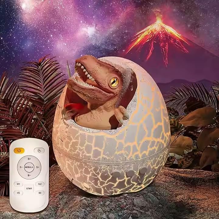 Dinosaur Egg Galaxy Starry Sky Projector With Wireless Music Player, Star Projector Night Light With White Noise, Mist, Timer Remote Control, Gift For - View #5