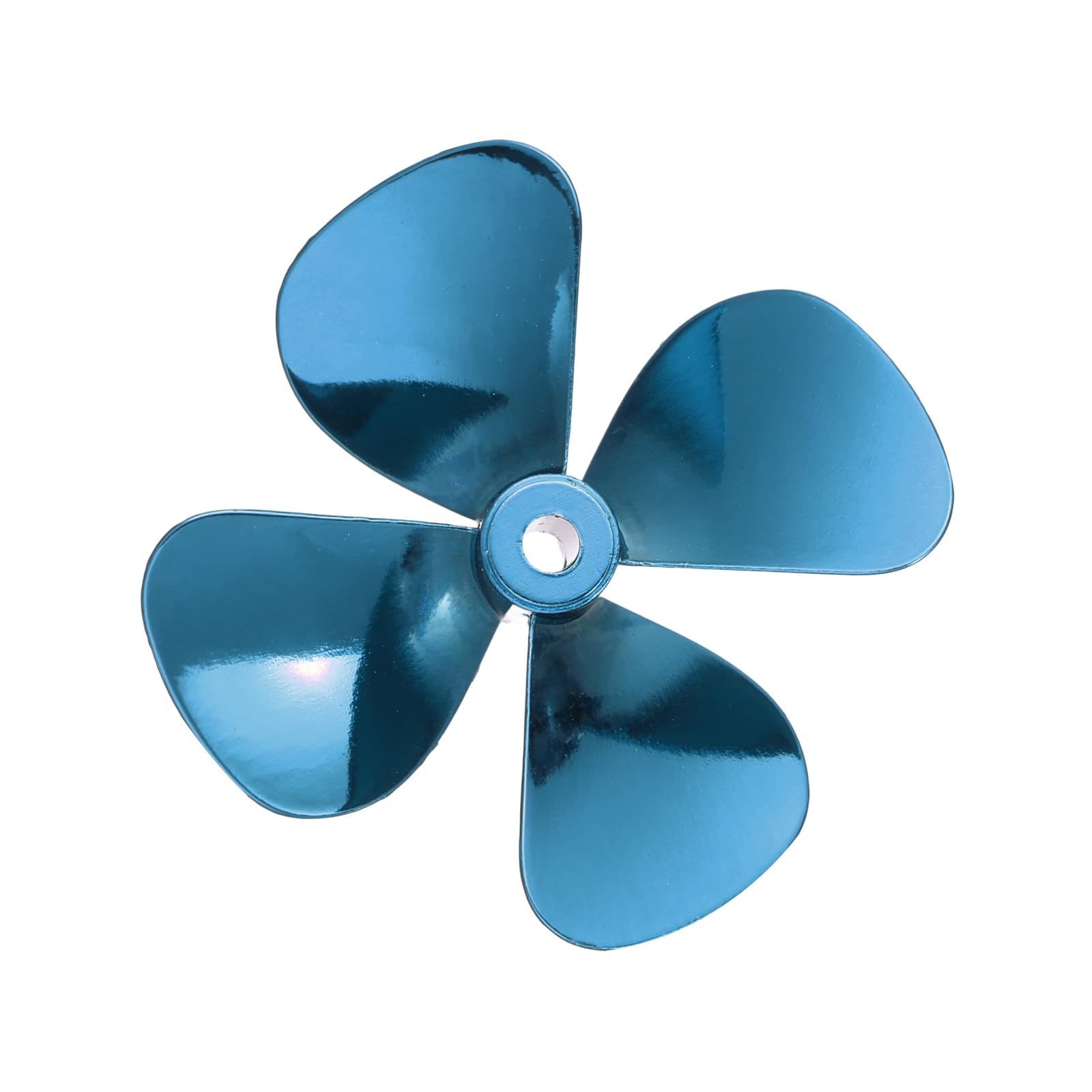 sourcing map RC Boat Propeller, 4 Blades Propellers 4mm Hole Dia 60mm OD CCW Clockwise Rotating Drill Propeller for RC Boat, DIY Ship Model, Blue