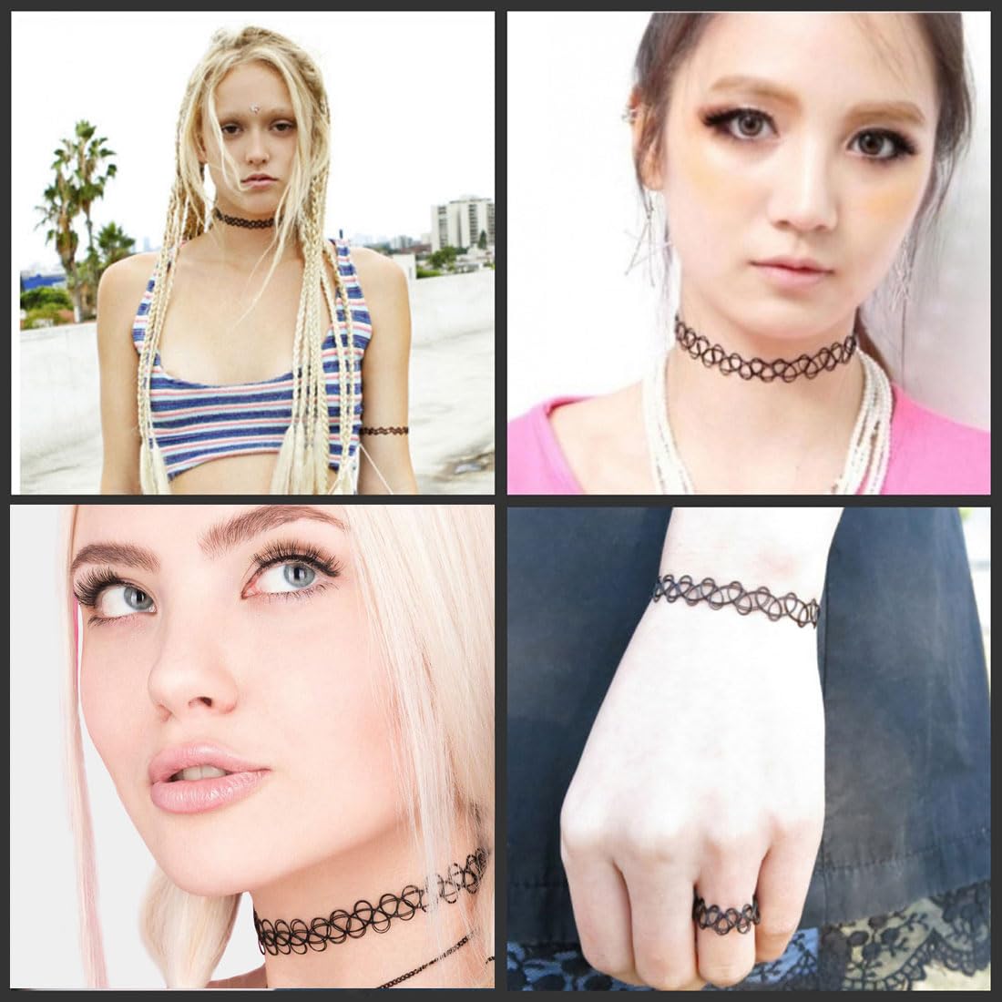 Collane Elastiche Colorate BOBOZHONG - Set 12 Girocollo Tattoo Style Per Ragazze E Donne - Foto 11