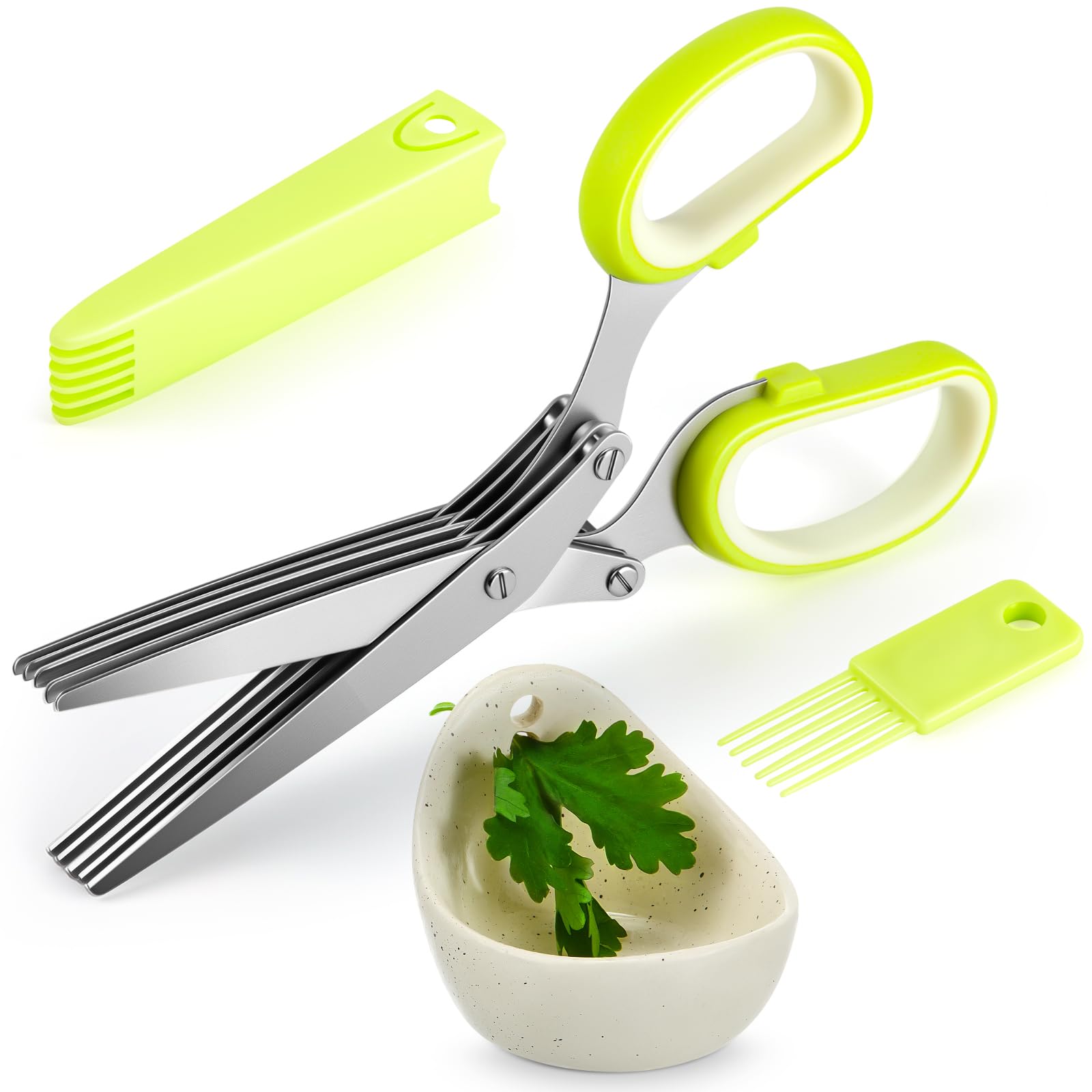 Ustensile de cuisine en acier inoxydable et ciseaux pour hacher la ciboulette