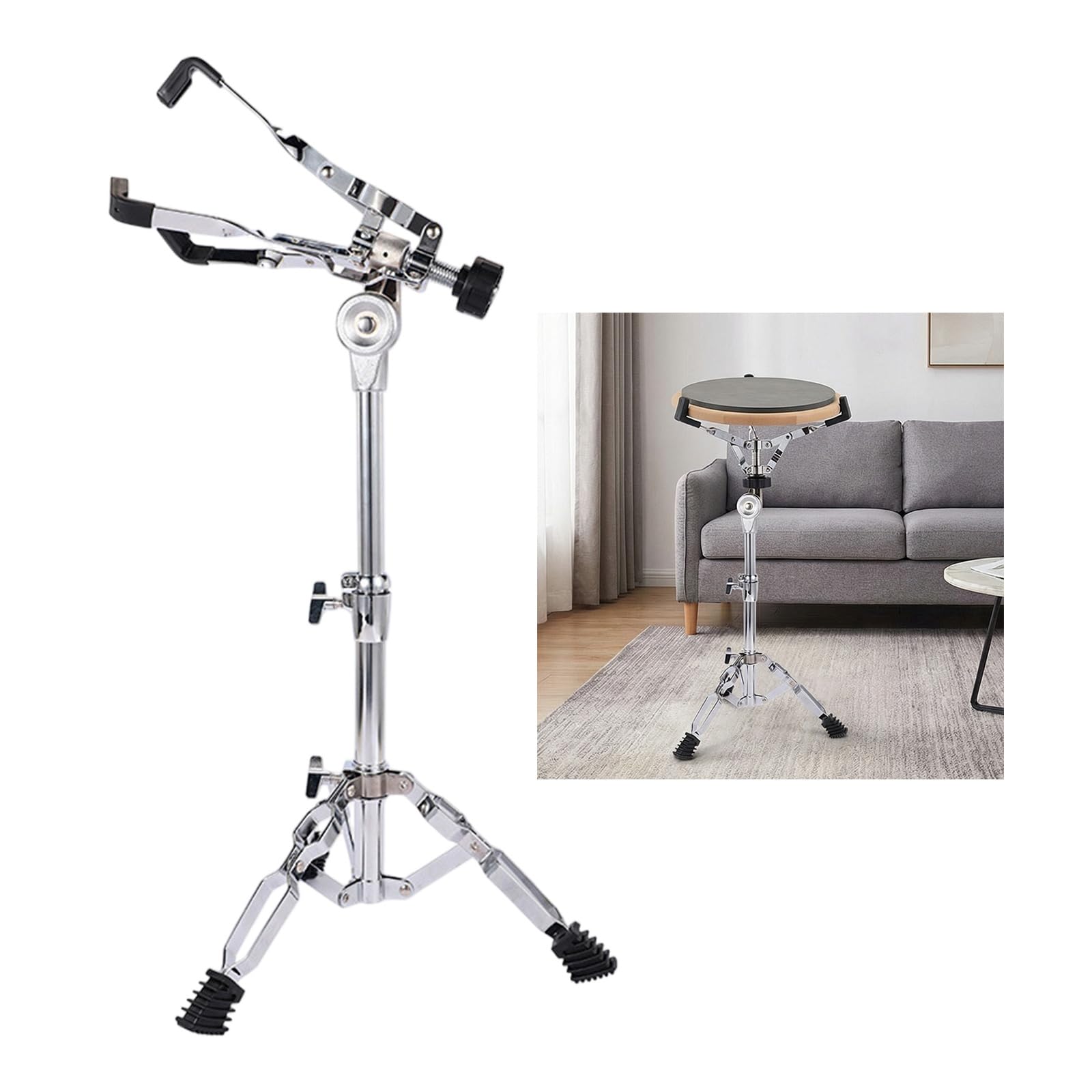 Soporte de tambor portátil con revestimiento de óxido, soporte de base ajustable para un fácil almacenamiento, soporte de caja con base de soporte de instrumento oxidado