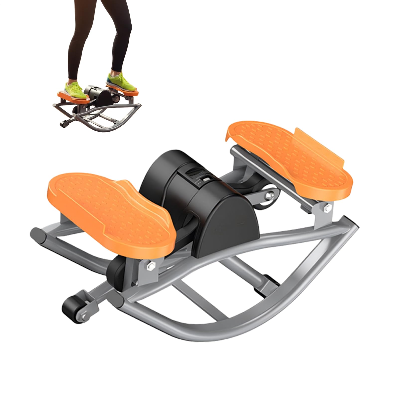 Stepper da lato a lato – Trainer compatto, modellatore per gambe, core builder, sistema di esercizi con movimento a dondolo con cinghie per le mani per allenamenti efficaci mirati a ginocchia, fianchi