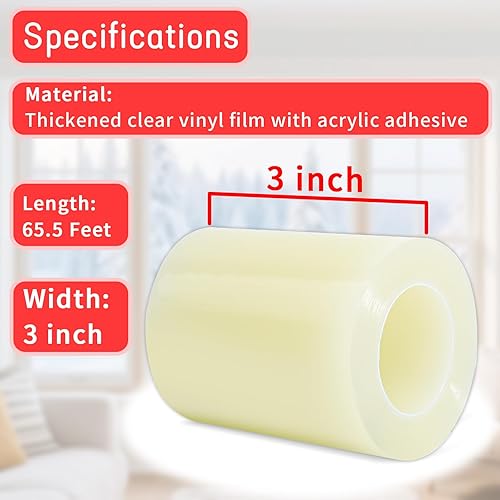 Miniatura 43 de Birllaid Cinta de sellado transparente para ventana, 2 pulgadas x 55 yardas (165 pies), cinta de sellado de aire acondicionado para ventana, sin