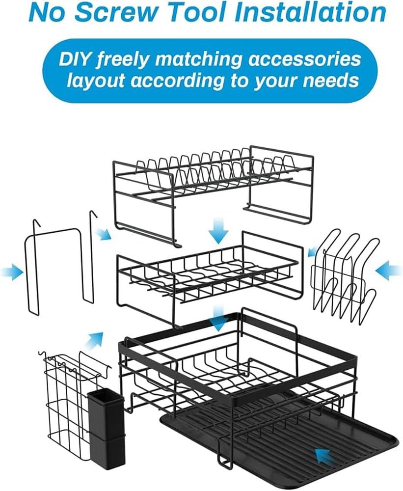 Escurridor de Platos Extragrande de Niveles Equipado con múltiples