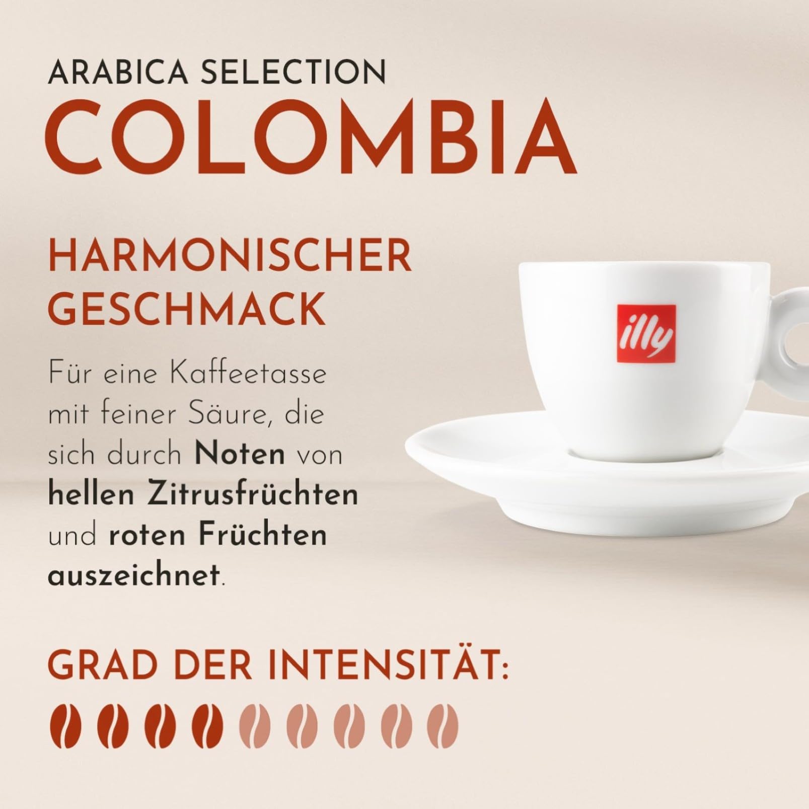 illy, Kaffeebohnen Arabica Selection Kolumbien, 6 Dosen à 250g | 100% Arabica mit Fruchtigen Noten von Zitrusfrüchten und Roten Früchten, Geschmack mit Zarter Säure, 1,5 kg Insgesamt