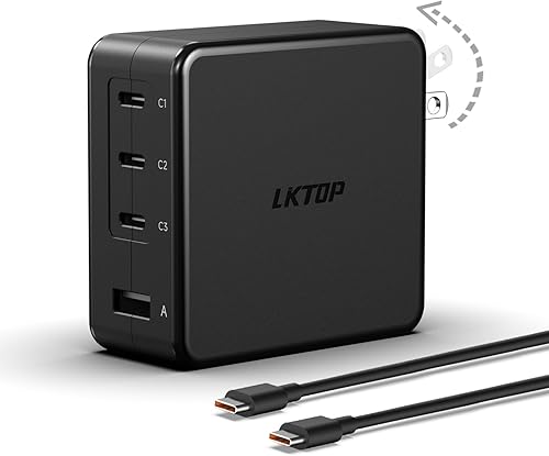 LKTOP Cargador de batería de 100 W, adaptador de corriente USB-C para DJI Mini SeriesAir 3Mavic 3 Series, DJI RCRC ProRC Pro PlusN1N2 Control