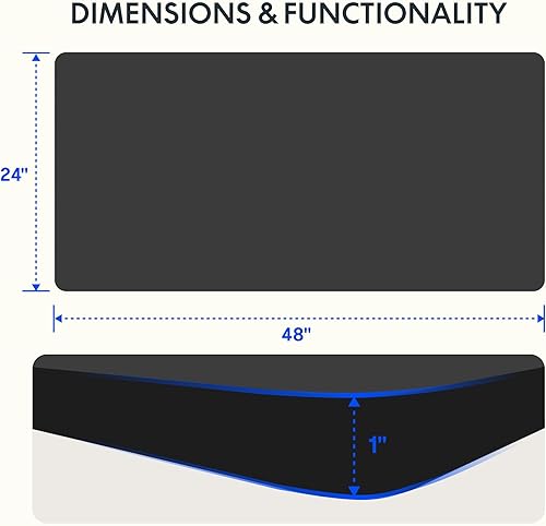 Miniatura 2 de FLEXISPOT Escritorio de 48 x 24 pulgadas, escritorio de 1 pulgada de grosor ajustable en altura ajustable, tablero negro (parte superior negra de 48
