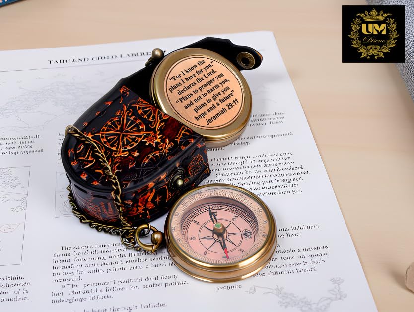 compás UM diseno UM-C1 de latón 2.5 x 2.5 pulgadas para niños y regalos cristianos miniatura 6