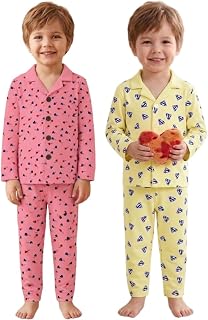 FASHA Kids Night Suit | Cotton Nightwear & Pyjama Set for Boys & Girls | Full Sleeve Shirt & Pajama | Soft Comfortable Sle... Price In India