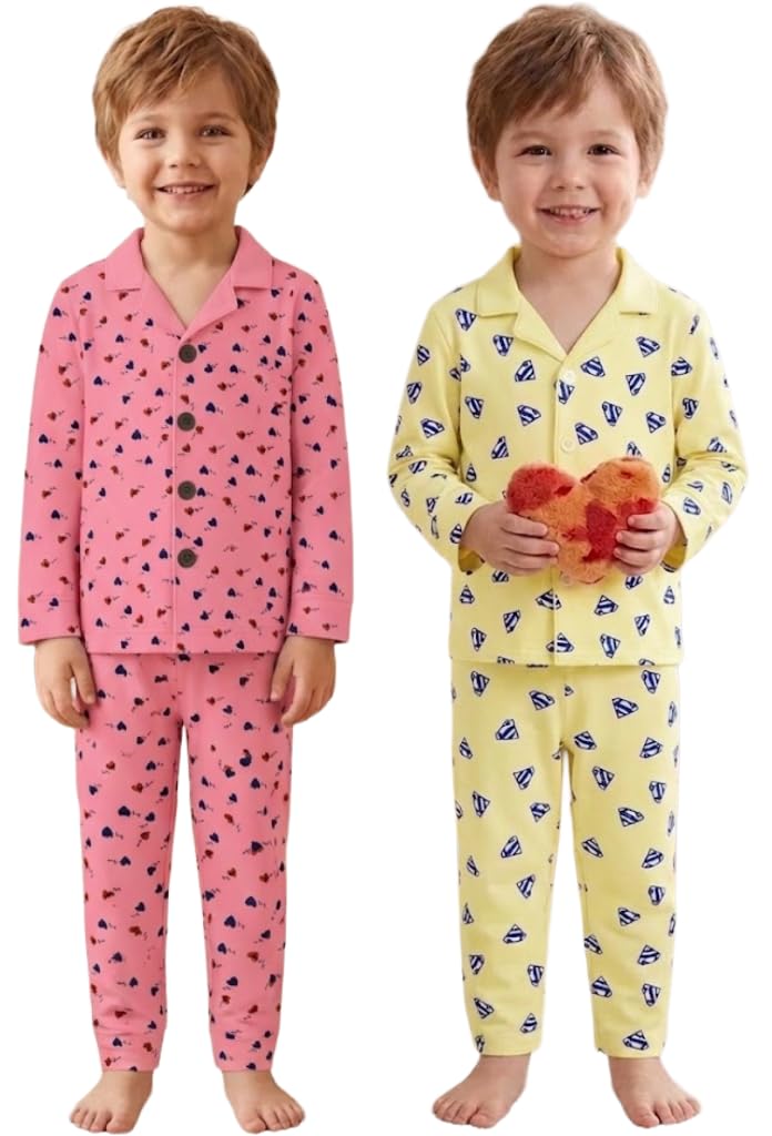 FASHA Kids Night Suit | Cotton Nightwear & Pyjama Set for Boys & Girls | Full Sleeve Shirt & Pajama | Soft Comfortable Sle... - Review, Price and Buying Guide