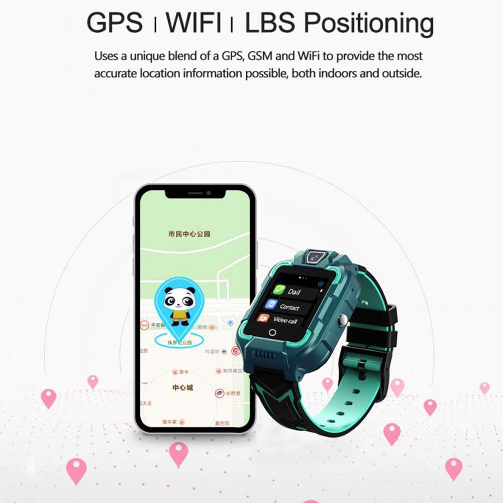 Inteligente Reloj Niños Teléfono, 4G GPS + GPRS + Libras Que Colocan Niños Inteligentes A Prueba De Agua Reloj + WIFI Posicionamiento Reconocimiento De La Cara En Varios Idiomas A Prueba De Agua