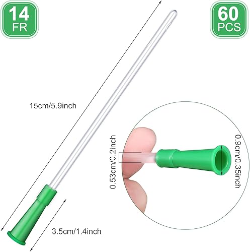 Miniatura 2 de Nuanchu 60 tubos de repuesto de PVC Kit de tubos de repuesto transparentes manguera con extremo redondeado flexible para inserción lisa (14 FR)