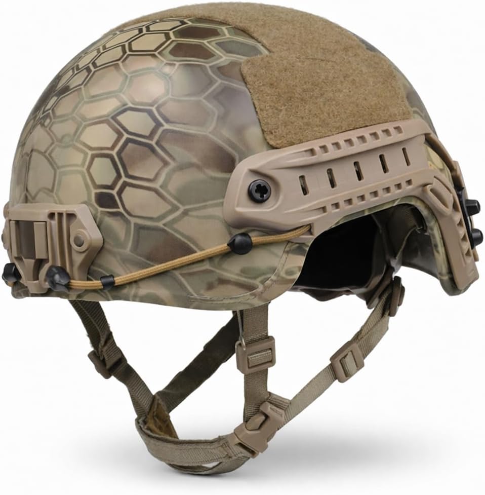 DLP Lightweight Tactical Bump Helmet – ImpaX Extreme Plus High Cut Fast Helmet, OPS Core Style MICH/ACH Military Airsoft Helmet w/NVG Mount & Accessory Bundle
