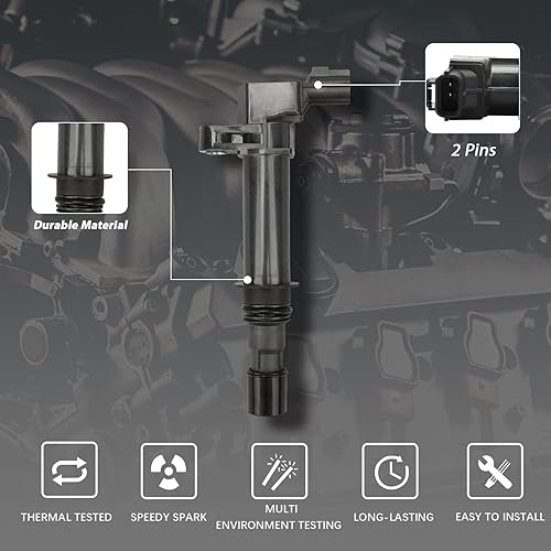 Miniatura 3 de MAYASAF Juego de 6 bobinas de encendido y bujías UF270 para Chrysler 2007 Aspen, para Dodge Dakota 2000-2008, Durango 2000-2007, Ram 1500 2002-2007,