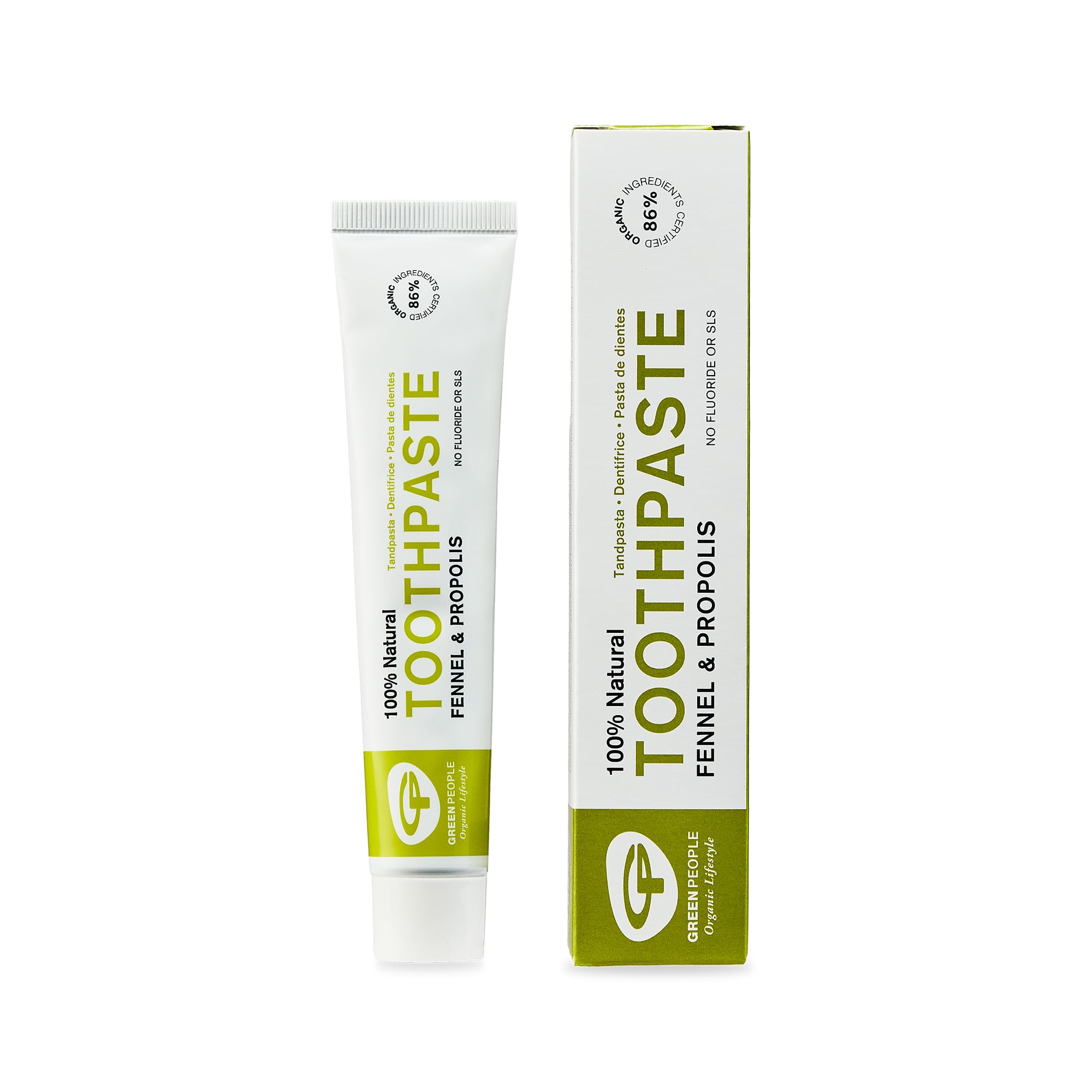 Green PeopleFennel & Propolis Toothpaste - 100% Natural Non-Mint Toothpaste for Sensitive Gums - Fluoride & SLS Free - Organic & Cruelty Free, 50ml