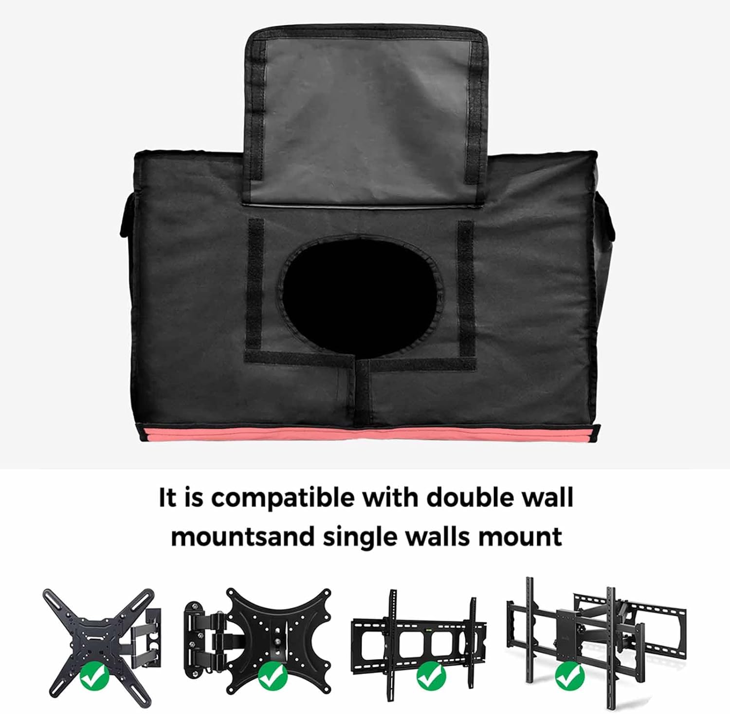 Outdoor TV Cover 65 Inch Gradient Color TV Enclosure Darkening Gray Pink TV Covers for Outside TV Display Screen Protector with Remote Control Pocket Home Decor