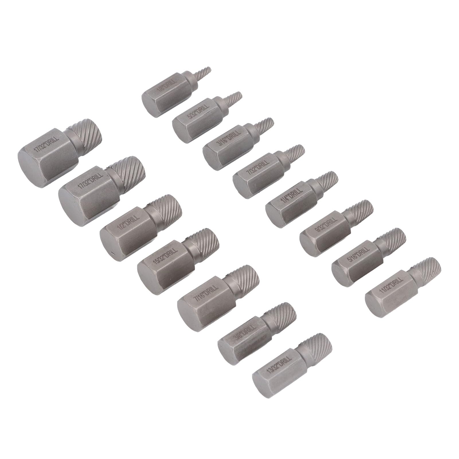 Juego de extractores tornillos dañados, 15 Uds., Extractor cabeza hexagonal, Kit removedor pernos multiestriados for quitar rotos