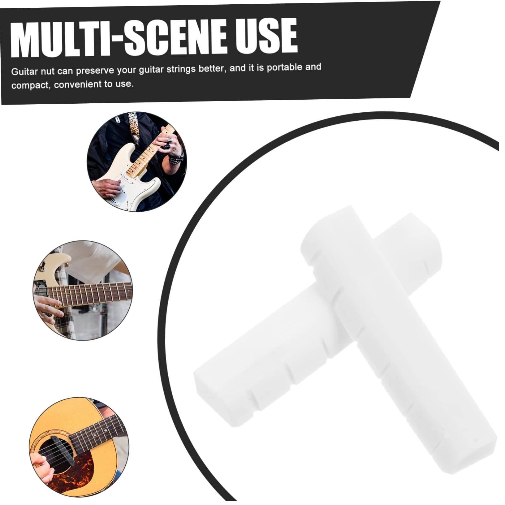 Mikinona 5 Set Di Accessori Per Chitarra Capotasto in Osso Capotasto Per Chitarra Acustica Elettrica Suono Ricco 4 Pezzi * 5
