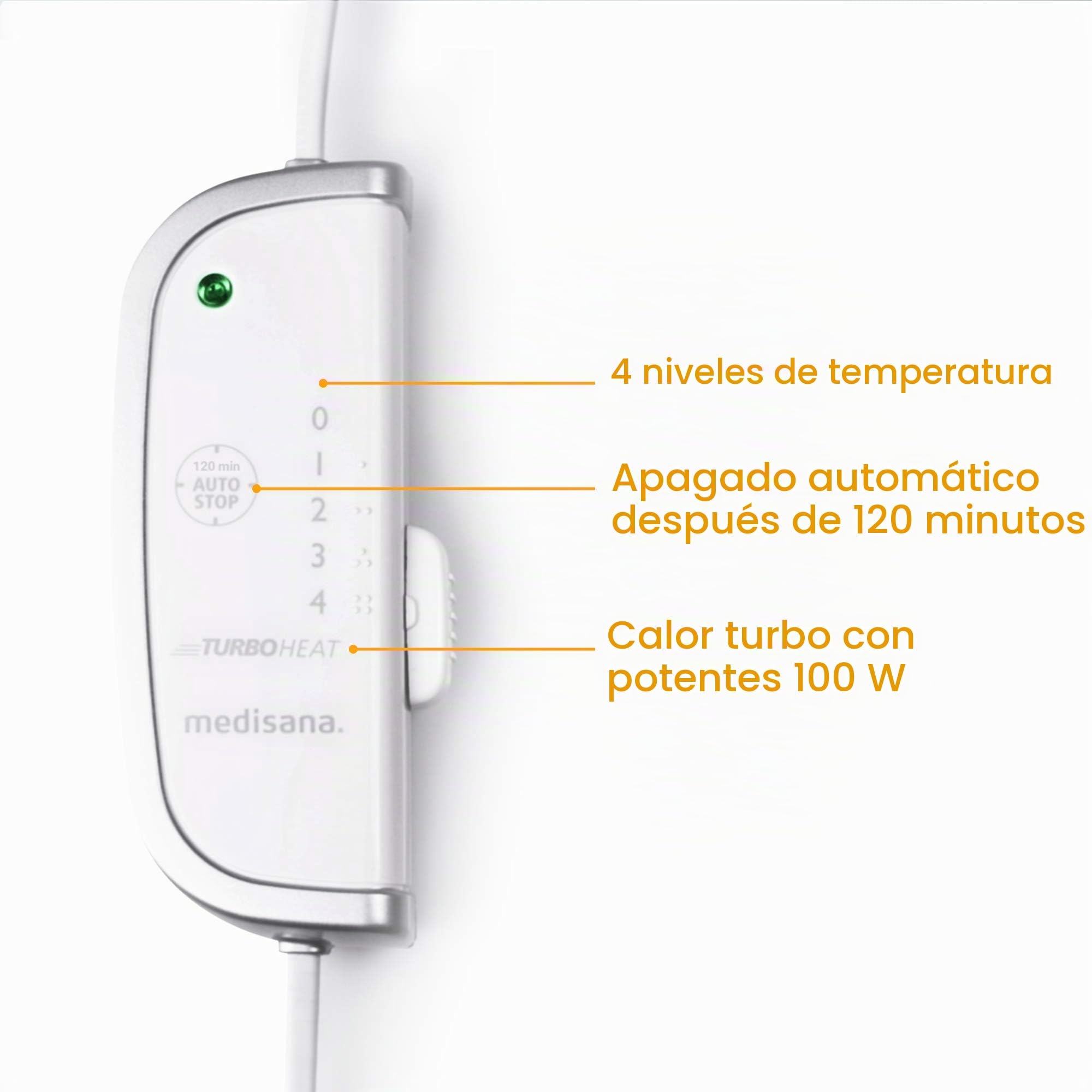medisana HU 670 Calientacamas superfino, 150 x 80 cm, duerme en las nubes, desconexión automática, protección de sobrecalentamiento, 4 niveles de temperatura, lavable, para todo tipo de colchones