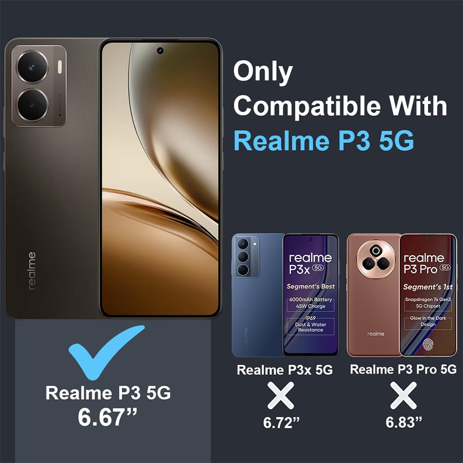 Image of Fashionury Crystal Clear Case for Realme P3 5G | Yellowing Resistance | Transparent TPU Silicone | Raised Camera Lips | Slim Transparent Cover