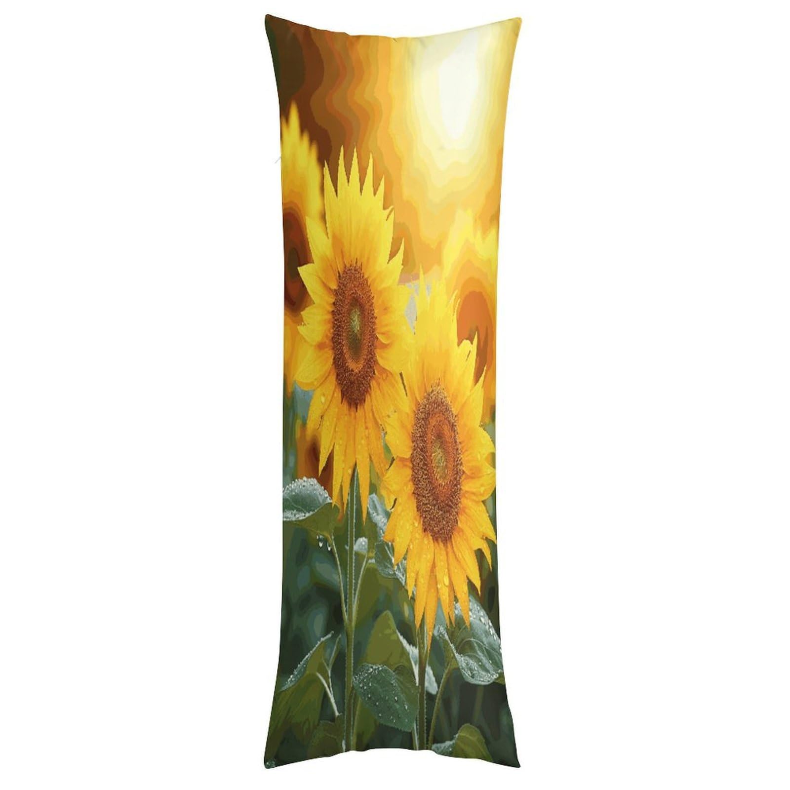LDGSUPH Sunflower Flowers Pillow Cases Soft Pillowcase with Invisible Zipper Wrinkle Resistant Pillow Covers Breathable Removable Pillow Protector for Bed Sofa Car 20"x54"