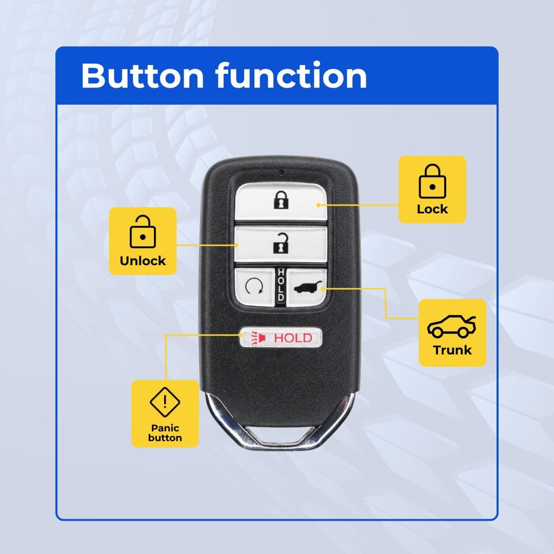 Replacement Key Fob Compatible with CR-V 2018 FCC KR5V2X (V44) Part Number 72147-TG7-A12 72147-TG7-A11 72147-TLA-A01