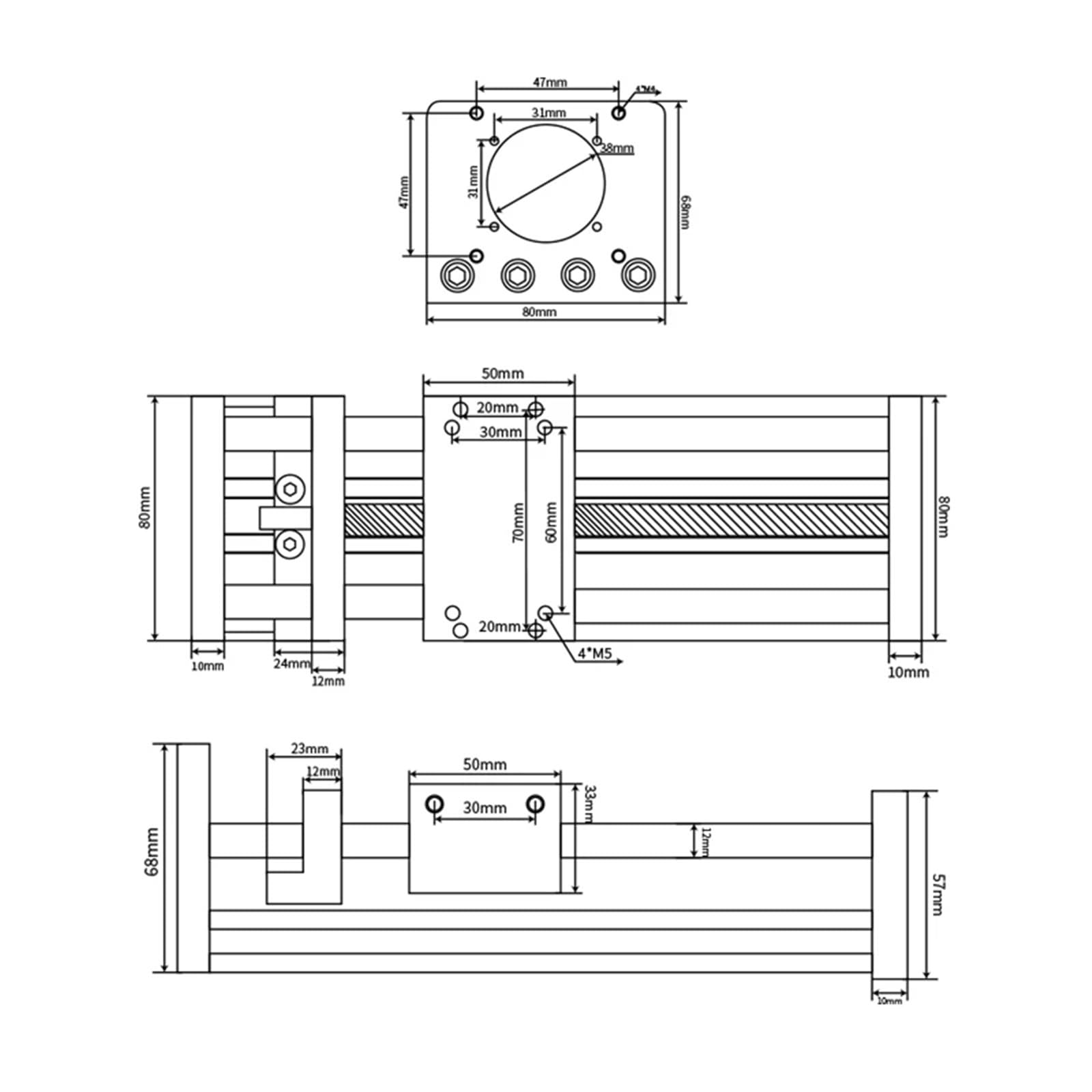 Skok 100-500 mm Oś liniowa CNC stół przesuwny z osią Z, liniowy etap CNC z siłownikiem śrubowym do drukarek 3D i zastosowań precyzyjnej obróbki (efektywny 200 mm)